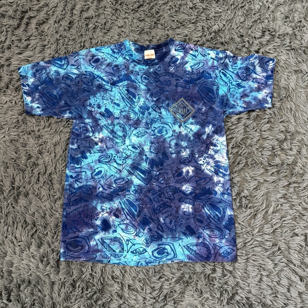 Vintage Techna  Sport By Gitano All Over Print Artist Shirt Size Large Made USA